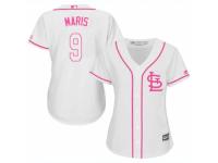 Women Majestic St. Louis Cardinals #9 Roger Maris White Fashion Cool Base MLB Jersey