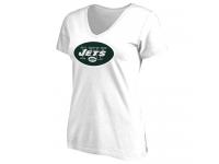Women New York Jets Pro Line Primary Team Logo Slim Fit T-Shirt White