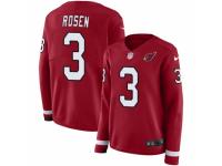 Women Nike Arizona Cardinals #3 Josh Rosen Limited Red Therma Long Sleeve NFL Jersey