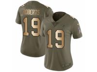 Women Nike Atlanta Falcons #19 Andre Roberts Limited Olive/Gold 2017 Salute to Service NFL Jersey