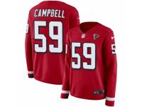 Women Nike Atlanta Falcons #59 DeVondre Campbell Limited Red Therma Long Sleeve NFL Jersey
