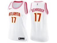 Women Nike Atlanta Hawks #17 Dennis Schroder Swingman White/Pink Fashion NBA Jersey