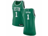 Women Nike Boston Celtics #1 Walter Brown  Green (White No.) Road NBA Jersey - Icon Edition