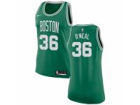 Women Nike Boston Celtics #36 Shaquille ONeal  Green (White No.) Road NBA Jersey - Icon Edition