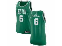 Women Nike Boston Celtics #6 Bill Russell  Green (White No.) Road NBA Jersey - Icon Edition