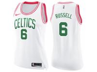 Women Nike Boston Celtics #6 Bill Russell Swingman White/Pink Fashion NBA Jersey