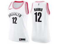 Women Nike Brooklyn Nets #12 Joe Harris Swingman White-Pink Fashion NBA Jersey