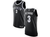 Women Nike Brooklyn Nets #3 Drazen Petrovic Black Road NBA Jersey - Icon Edition