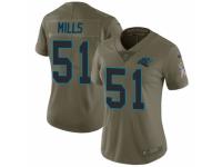 Women Nike Carolina Panthers #51 Sam Mills Limited Olive 2017 Salute to Service NFL Jersey