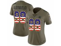 Women Nike Carolina Panthers #98 Star Lotulelei Limited Olive/USA Flag 2017 Salute to Service NFL Jersey