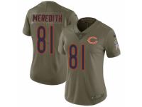 Women Nike Chicago Bears #81 Cameron Meredith Limited Olive 2017 Salute to Service NFL Jersey