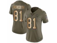 Women Nike Chicago Bears #81 Cameron Meredith Limited Olive/Gold Salute to Service NFL Jersey
