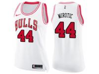 Women Nike Chicago Bulls #44 Nikola Mirotic Swingman White/Pink Fashion NBA Jersey