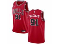 Women Nike Chicago Bulls #91 Dennis Rodman  Red Road NBA Jersey - Icon Edition