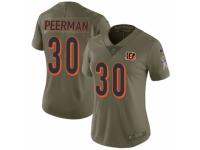 Women Nike Cincinnati Bengals #30 Cedric Peerman Limited Olive 2017 Salute to Service NFL Jersey