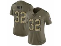 Women Nike Cincinnati Bengals #32 Jeremy Hill Limited Olive/Camo 2017 Salute to Service NFL Jersey