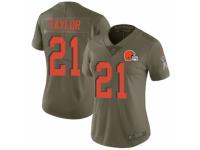 Women Nike Cleveland Browns #21 Jamar Taylor Limited Olive 2017 Salute to Service NFL Jersey