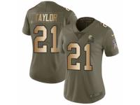 Women Nike Cleveland Browns #21 Jamar Taylor Limited Olive/Gold 2017 Salute to Service NFL Jersey