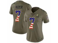 Women Nike Cleveland Browns #7 DeShone Kizer Limited Olive/USA Flag 2017 Salute to Service NFL Jersey