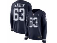 Women Nike Dallas Cowboys #63 Marcus Martin Limited Navy Blue Therma Long Sleeve NFL Jersey