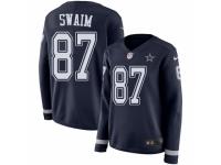 Women Nike Dallas Cowboys #87 Geoff Swaim Limited Navy Blue Therma Long Sleeve NFL Jersey