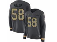 Women Nike Denver Broncos #58 Von Miller Limited Black Salute to Service Therma Long Sleeve NFL Jersey