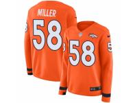 Women Nike Denver Broncos #58 Von Miller Limited Orange Therma Long Sleeve NFL Jersey