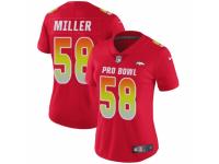Women Nike Denver Broncos #58 Von Miller Limited Red AFC 2019 Pro Bowl NFL Jersey