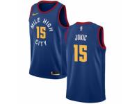 Women Nike Denver Nuggets #15 Nikola Jokic Light Blue Alternate NBA Jersey Statement Edition