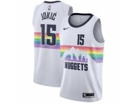 Women Nike Denver Nuggets #15 Nikola Jokic  White NBA Jersey - City Edition