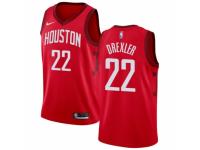 Women Nike Houston Rockets #22 Clyde Drexler Red  Jersey - Earned Edition