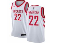Women Nike Houston Rockets #22 Clyde Drexler White Home NBA Jersey - Association Edition