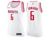 Women Nike Houston Rockets #6 Vincent Edwards Swingman White-Pink Fashion NBA Jersey