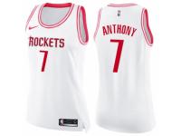 Women Nike Houston Rockets #7 Carmelo Anthony Swingman White-Pink Fashion NBA Jersey