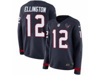 Women Nike Houston Texans #12 Bruce Ellington Limited Navy Blue Therma Long Sleeve NFL Jersey