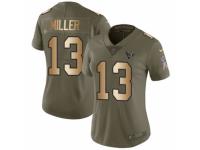 Women Nike Houston Texans #13 Braxton Miller Limited Olive/Gold 2017 Salute to Service NFL Jersey