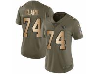 Women Nike Houston Texans #74 Chris Clark Limited Olive/Gold 2017 Salute to Service NFL Jersey
