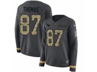 Women Nike Houston Texans #87 Demaryius Thomas Limited Black Salute to Service Therma Long Sleeve NFL Jersey