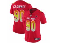 Women Nike Houston Texans #90 Jadeveon Clowney Limited Red AFC 2019 Pro Bowl NFL Jersey