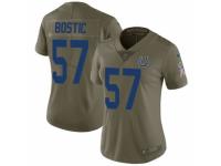 Women Nike Indianapolis Colts #57 Jon Bostic Limited Olive 2017 Salute to Service NFL Jersey