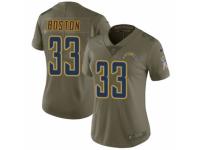 Women Nike Los Angeles Chargers #33 Tre Boston Limited Olive 2017 Salute to Service NFL Jersey