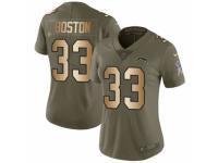 Women Nike Los Angeles Chargers #33 Tre Boston Limited Olive/Gold 2017 Salute to Service NFL Jersey