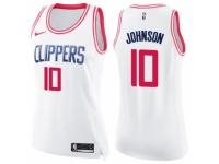 Women Nike Los Angeles Clippers #10 Brice Johnson Swingman White/Pink Fashion NBA Jersey