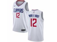 Women Nike Los Angeles Clippers #12 Luc Mbah a Moute  White NBA Jersey - Association Edition