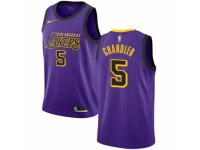 Women Nike Los Angeles Lakers #5 Tyson Chandler  Purple NBA Jersey - City Edition
