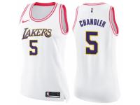 Women Nike Los Angeles Lakers #5 Tyson Chandler Swingman White-Pink Fashion NBA Jersey