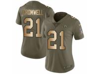 Women Nike Los Angeles Rams #21 Nolan Cromwell Limited Olive/Gold 2017 Salute to Service NFL Jersey