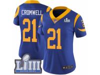 Women Nike Los Angeles Rams #21 Nolan Cromwell Royal Blue Alternate Vapor Untouchable Limited Player Super Bowl LIII Bound NFL Jersey