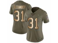 Women Nike Los Angeles Rams #31 Maurice Alexander Limited Olive/Gold 2017 Salute to Service NFL Jersey
