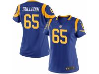 Women Nike Los Angeles Rams #65 John Sullivan Game Royal Blue Alternate NFL Jersey